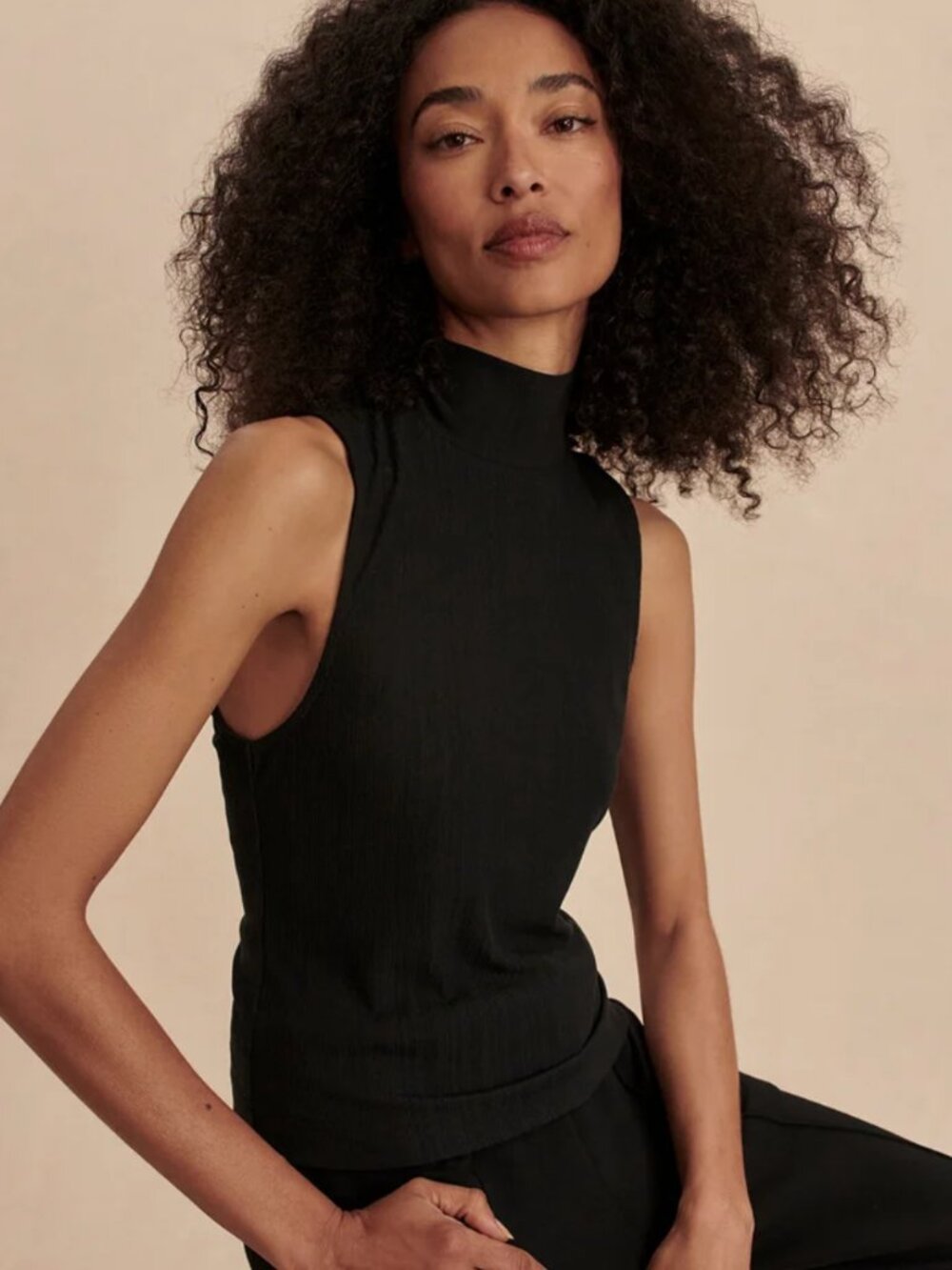 Varley Variegated Mock Neck Fitted Tank